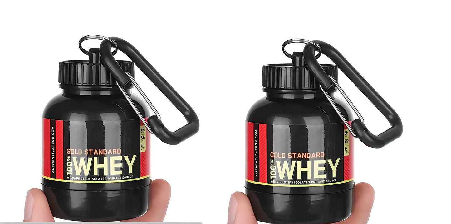 Digital Protein Powder and Supplement Funnel Keychain - Protein Powder Container with Durable Key-Chain Pack Of 2